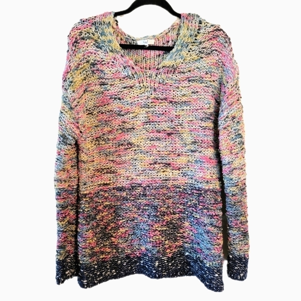 Easel Rainbow Pom Pom Sweater